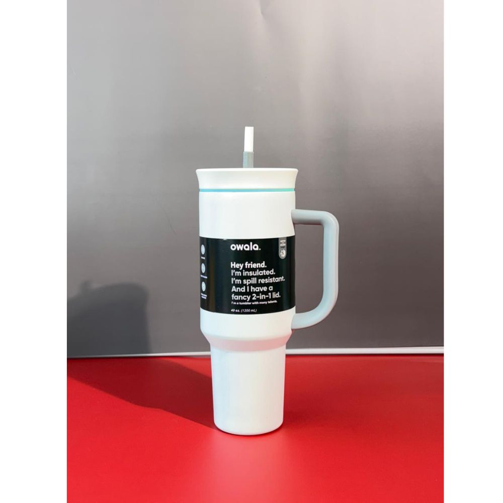 JORSOR 40oz Stainless Steel Travel Tumbler with Handle & Straw | Insulated Large Cup for Hot & Cold Drinks | Leak-Resistant Dual-Lid | Office, Gym, Car, Home Use