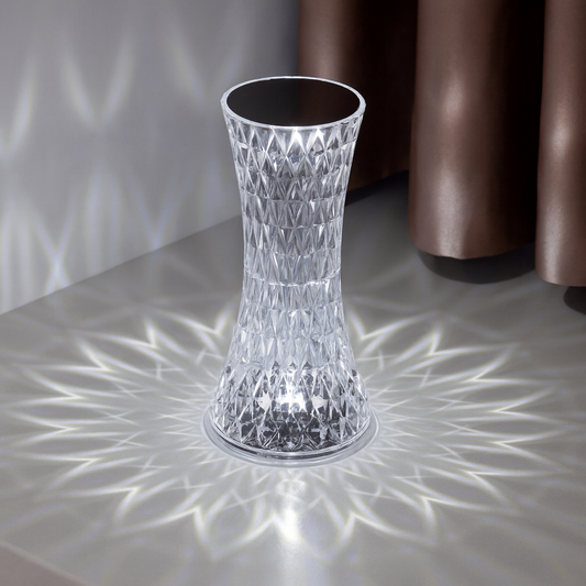 Crystal Table Lamp with Remote – USB Rechargeable 16-Color LED Night Light for Bedroom & Living Room