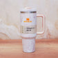 Stanley Quencher H2.0 Tumbler 1.18L – White Marble Pink Accent | Insulated Stainless Steel Travel Mug with Handle & Straw