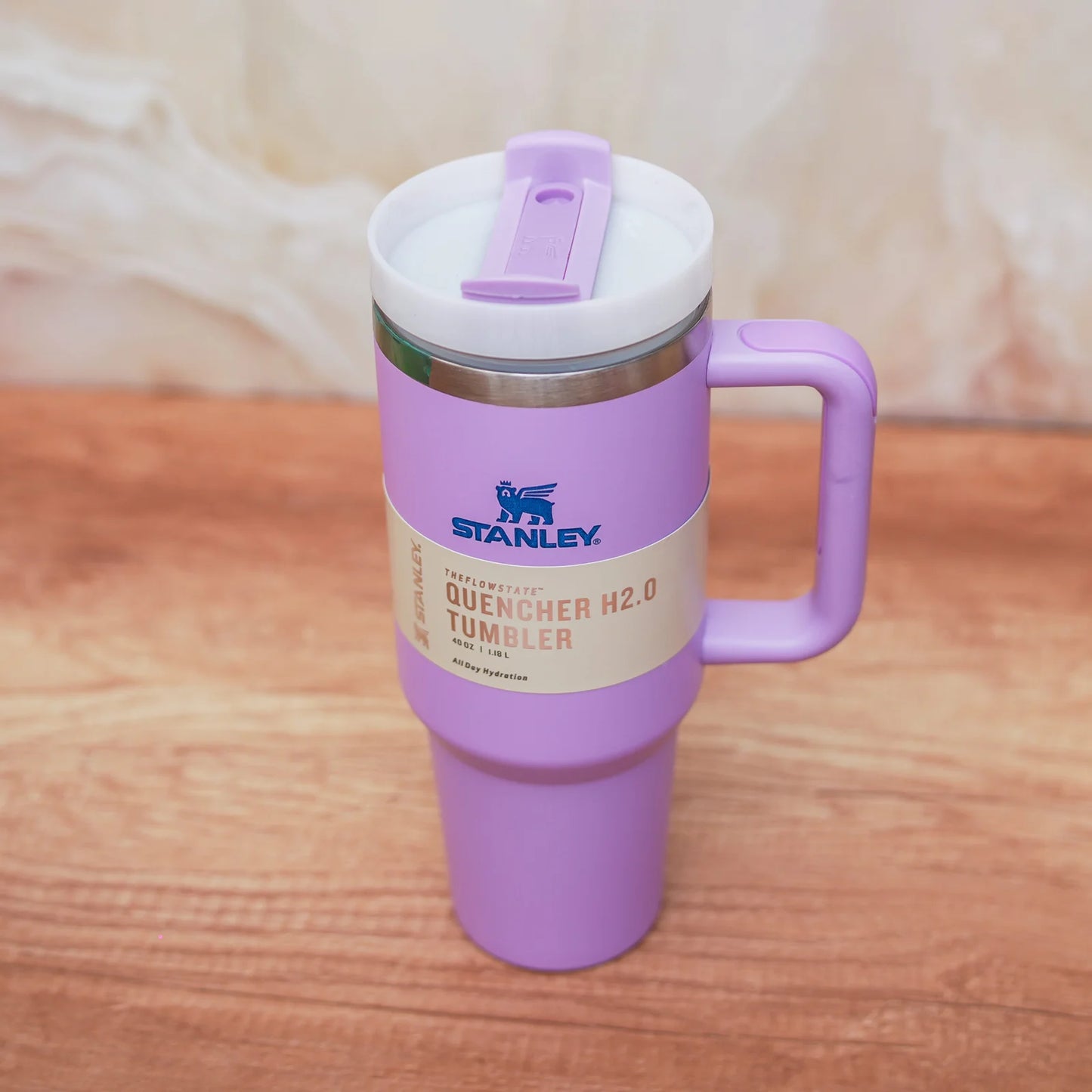 Stanley Quencher H2.0 Tumbler 1.18L – Matte Lavender Purple, Double-Wall Vacuum Insulated Travel Mug with Handle & Straw