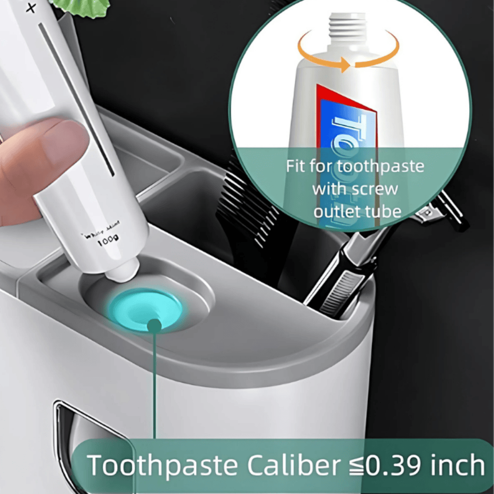 Wall Mounted Toothbrush Holder with 1 Cup and Storage Shelf – Compact Bathroom Organizer