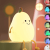Pear Silicone LED Lamp – Rechargeable Touch Control Night Light for Bedroom & Home Decor