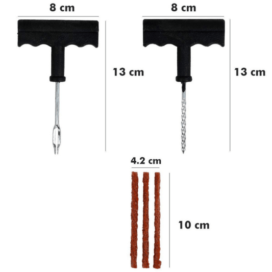 Universal Tubeless Tire Puncture Repair Kit – Emergency Tyre Plug Tool Set for Cars, Bikes, and SUVs