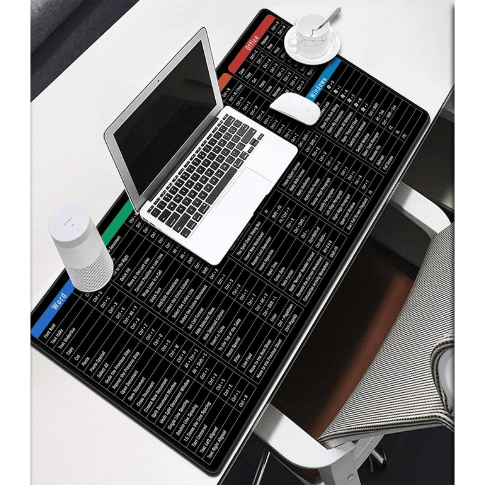 Large Shortcut Key Keyboard Mat – Office Desk Mat with Excel, Word, CA ...