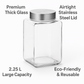 YERA X Series Airtight Glass Jar 2250ml – Premium Storage Container with Stainless Steel Lid