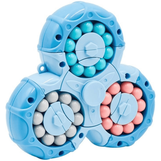 3-Wheel Rotating Bead Fidget Puzzle – Triangle Handheld Stress Relief Toy for Kids & Adults