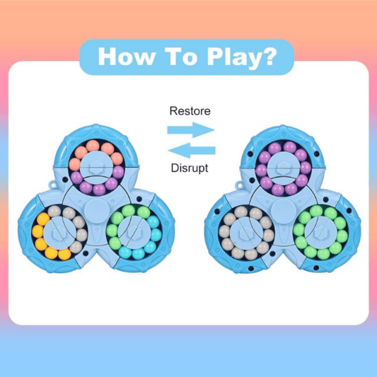 3-Wheel Rotating Bead Fidget Puzzle – Triangle Handheld Stress Relief Toy for Kids & Adults