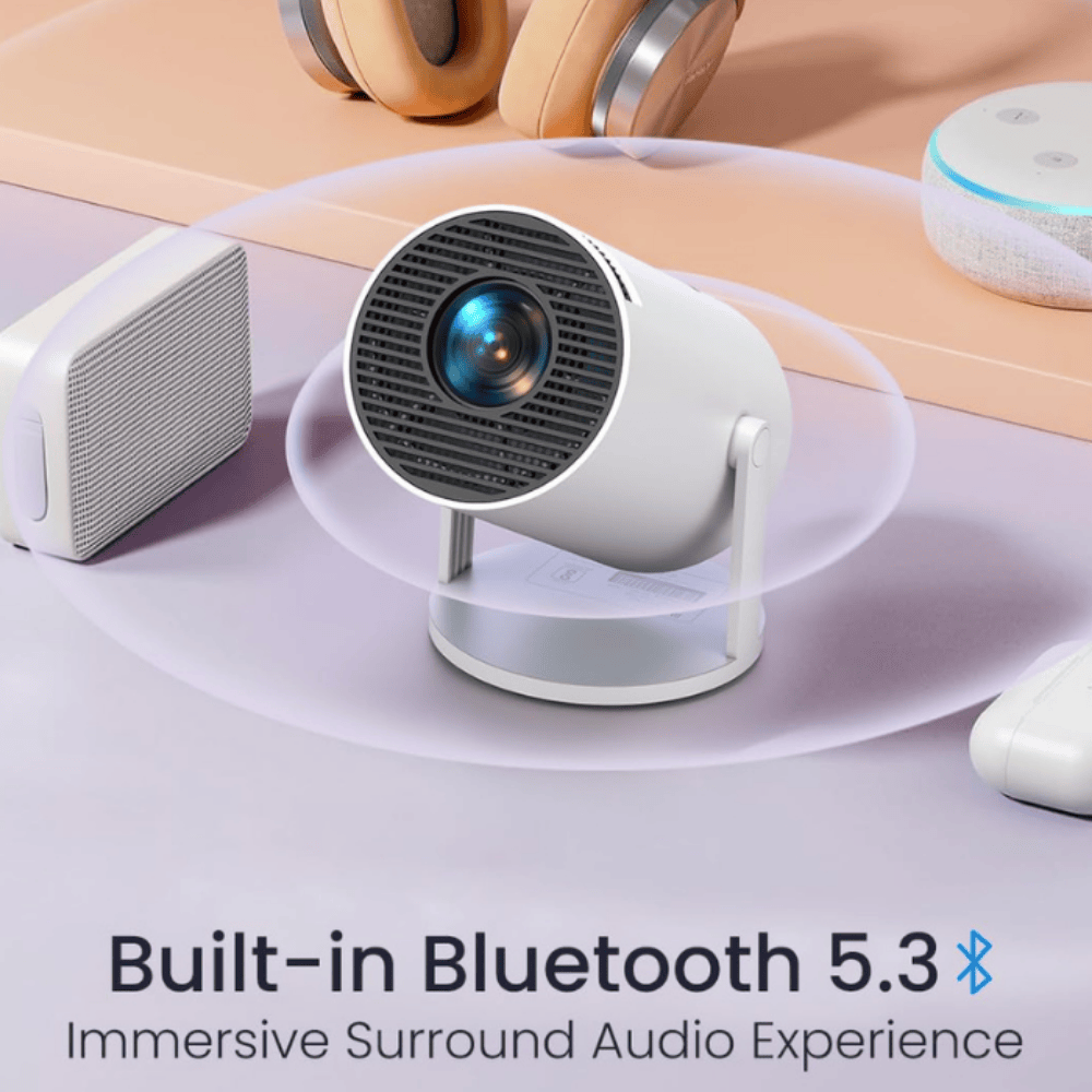 PRIDAX Beam P400 Projector (White) - Full HD Smart Portable