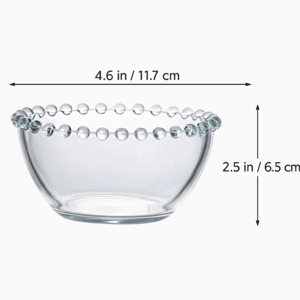 Premium Glass Bowl Set – 2 Pieces (4.5 Inch) – Elegant Dessert, Cereal & Snack Serving Bowls BL-4828