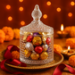 Premium 160 ml Glass Candy Jar with Lid – Decorative Bubble Embossed Storage Container for Sweets, Dry Fruits & Kitchen Décor