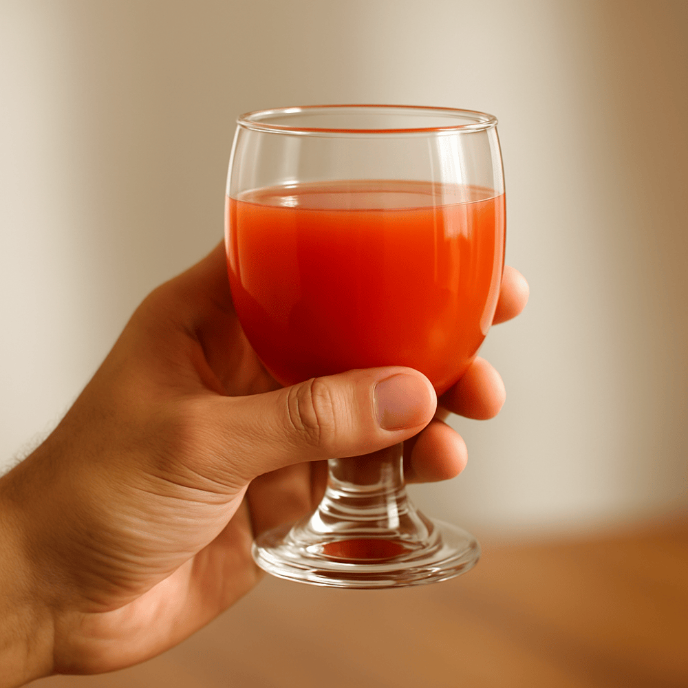 Red Cherry Goblet Juice Glass Set of 6 – 170ml | Elegant Stemmed Glasses for Juice, Cocktails, Mocktails & Desserts