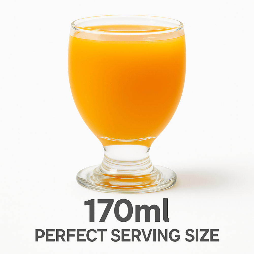 Red Cherry Goblet Juice Glass Set of 6 – 170ml | Elegant Stemmed Glasses for Juice, Cocktails, Mocktails & Desserts