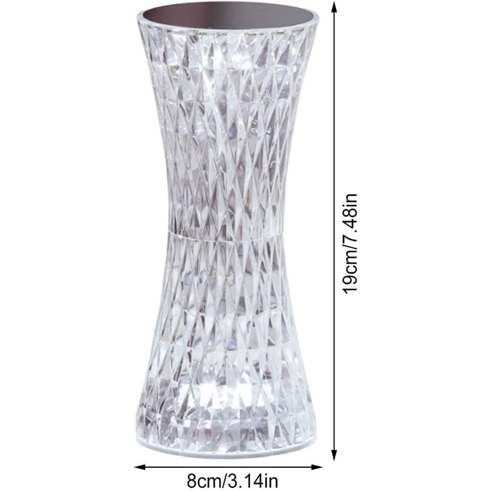 Crystal Table Lamp with Remote – USB Rechargeable 16-Color LED Night Light for Bedroom & Living Room