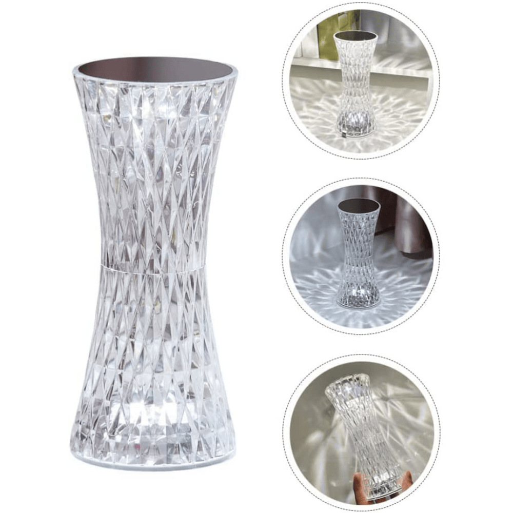 Crystal Table Lamp with Remote – USB Rechargeable 16-Color LED Night Light for Bedroom & Living Room