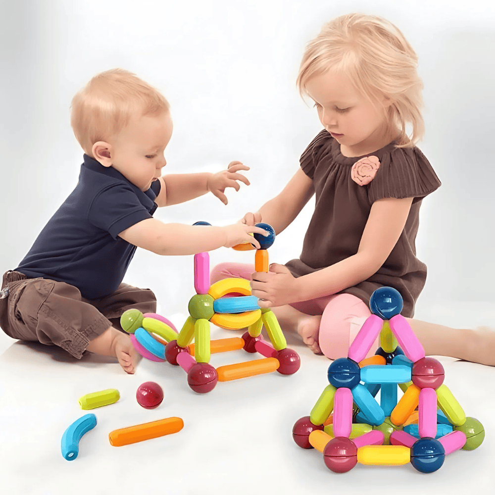 42-Piece Magnetic Building Sticks and Balls Set – STEM Construction Toy for Kids 3+, Colorful Educational Blocks for Creativity & Learning